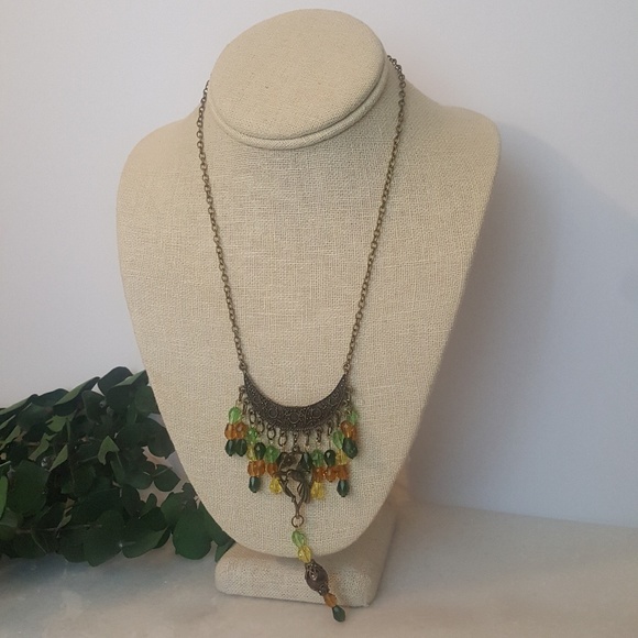 ✔Bronze Boho Hummingbird Bib Necklace - Picture 3 of 4